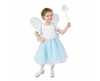 RAPPA Dětský kostým tutu sukně modrá víla se svítícími křídly