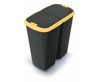 Prosperplast Odpadkový koš COMPACTA Q DUO černý se žlutým víkem, objem 45l Černá/žlutá, 48.5, Plast