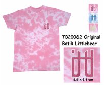 Originální ručně batikované tričko Batik tee Littlebear Pink - pink, XS