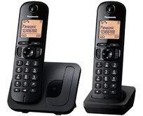 Panasonic KX-TGC212FXB, bezdrát. telefon, 2 sluchátka, černý