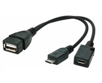 GEMBIRD CABLEXPERT Kabel USB AF/micro BM + micro BF, OTG + dobíjení, 15cm, pro tablety a smartphone