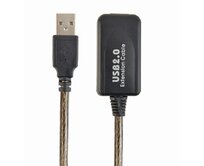 GEMBIRD CABLEXPERT Kabel USB 2.0 aktivní prodlužka, 10m, černá