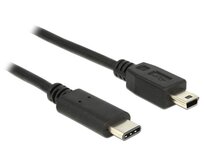 Delock Kabel USB Type-C™ 2.0 samec > USB 2.0 typ Mini-B samec 2,0 m černý