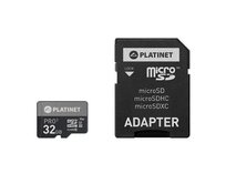 PLATINET microSDHC  SECURE DIGITAL + ADAPTER SD 32GB class10 UIII 90MB/s [44003]