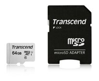 Transcend 64GB microSDXC 300S UHS-I U1 (Class 10) paměťová karta (s adaptérem) 