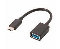 Nedis CCGP61710BK02 - USB 3.0 Kabel | Typ-C Zástrčka - A Zásuvka | 0,15 m | Černá barva