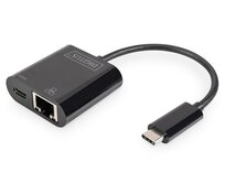 DIGITUS Gigabitový ethernetový adaptér USB typu C + PD s funkcí napájení