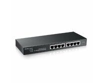 Zyxel GS1915-8, 8-port GbE Smart hybrid mode Switch, standalone or NebulaFlex Cloud, desktop, fanless