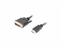 LANBERG připojovací kabel HDMI/A na DVI-D (24+1), M/M, 4K@30Hz, délka 1,8m, černý, dual link, zlacené konektory 