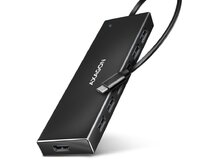 AXAGON HUE-F7C, 7x USB 3.2 Gen 1 ALU FLAT CHARGING hub, micro USB napájecí konektor, kabel USB-C 30cm