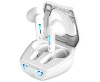 Genius HS-M920BT, Headset, bezdrátový, do uší, mikrofon, výdrž 4 hodiny, LED podsvícení, Bluetooth, USB-C, bílý