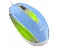 Genius DX-Mini / Myš, drátová, optická, 1000DPI, 3 tlačítka, USB, RGB LED, modrá