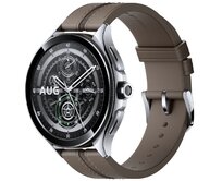 Xiaomi Watch 2 Pro - 4G LTE Silver Case with Brown Leather Strap