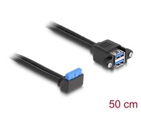 Delock Kabel USB 5 Gbps ze zásuvkového pinového konektoru, na 2 x zásuvky rozhraní USB 5 Gbps Typ-A, k  vestavění, 50 cm