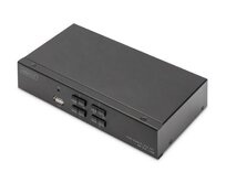 DIGITUS DS-12891 KVM Switch, 4x DP in, DP Out, 4x USB B, 4K @ 60 Hz, černá