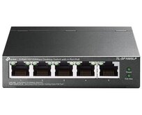 TP-Link TL-SF1005LP switch  5x 10/100Mbps 4x PoE 802.3af (až 15,4W/port) PoE budget 41W