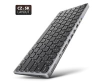 AXAGON HMC-KB-CS, USB 5Gbps hub s CZ/SK klávesnicí, HDMI 4K/60Hz, 3x USB-A, SD/mSD, audio, PD 100W, kabel USB-C 60cm