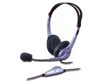 Genius HS-04S Headset, drátový, náhlavní, mikrofon, 3,5mm singlejack, černo-stříbrný