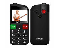 EVOLVEO EasyPhone FL, mobilní telefon pro seniory s nabíjecím stojánkem, černá