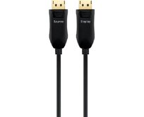 PremiumCord Optický DisplayPort 1.4 přípojný kabel M/M, zlacené konekt. 25m