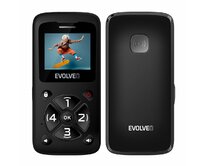 EVOLVEO EasyPhone ID, mobilní telefon pro seniory, nejjednodušší telefon na trhu, 1,77"/1x SIM/700mAh/černá