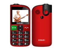 EVOLVEO EasyPhone FL, telefon pro seniory s nabíjecím stojánkem, 2,3" 320 x 240/2xSIM/0,08Mpx/microSDHC/1000 mAh/červená