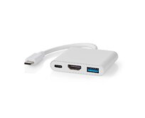 Nedis CCGB64770WT01 - USB Adaptér| USB 3.2 Gen 1 | USB-C Zástrčka | USB-A Zásuvka /USB-C Zásuvka / Výstup HDMI | 0.10 m|