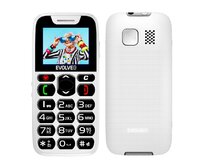 EVOLVEO EasyPhone, telefon pro seniory s nabíjecím stojánkem, 1,8" 160 × 128 px/1xSIM/microSDHC/1000 mAh/bílá