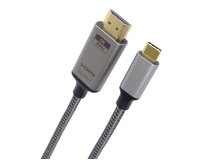 PremiumCord USB-C na HDMI kabel 2m rozlišení obrazu 8K@60Hz,4K@144Hz Aluminium