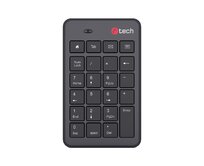 C-TECH klávesnice KBN-02W, bezdrátová, numerická, 23 kláves, USB slim black