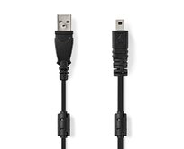 Nedis CCGL60810BK20 - USB Kabel | USB 2.0 | USB-A Zástrčka | UC-E6 8-Pins Zástrčka | 2.00 m | Kulatý | PVC | Černá