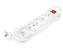 OMEGA POWER EXTENSION CORD 3,0M 16A 5 SOCKET TYPE E FRENCH WHITE