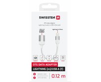 SWISSTEN OTG ADAPTÉR TEXTILE LIGHTNING (samec) / USB-A (samice) 0,12 M ČERNÝ (nahrazuje 55500300)