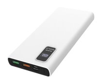 PLATINET POWER BANK 10000mAh Polymer PD 3.0 QC 3.0 LED Screen White