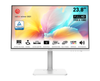 MSI monitor Modern MD2412PW, 23,8" IPS/1920 x 1080 (FHD)/100Hz/ HDMI/USB C/Pivot/Výškově nast./Bílá