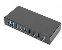 Digitus USB 3.0 HUB, 7 Port, Industrial, Metal incl. PSU 15-kV ESD, Table, Wall, DIN Rail mount