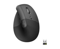 Logitech Lift Vertical Ergonomic Mouse - Grafitová, 400-4000dpi, 6 tlačítek, bluetooth, logitech bolt