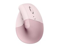 Logitech Lift Vertical Ergonomic Mouse - růžová, 400-4000dpi, 6 tlačítek, bluetooth, logitech bolt