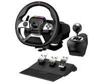 Genius GX Gaming SpeedMaster X5 FF Volant, pedály, řadicí páka, pro PC, PS4, Xbox One, vibrace, černo-stříbrný