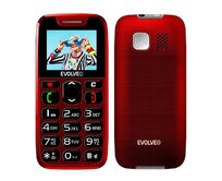 EVOLVEO EasyPhone, mobilní telefon pro seniory s nabíjecím stojánkem, červená