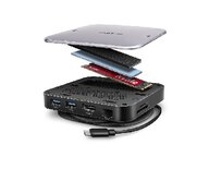 AXAGON HMC-UFO, USB 10Gbps hub, 2x USB-A, USB-C, HDMI 4k/60, RJ-45, M.2 slot, SD/mSD, audio, PD 100W, kabel USB-C 65cm