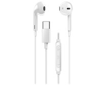 Genius HS-M365 bílý, Headset, drátový, do uší, mikrofon, ovládání hlasitosti, USB-C, bílý