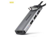 AXAGON HMC-H3A, USB 5Gbps hub, 3x USB-A, HDMI 4k/30Hz, kabel USB-C 15cm