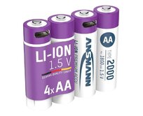 Ansmann Li-ion  AA , min 1800mAh, s nabíjecí elektronikou, USB-C