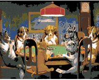 Zuty - Malování podle čísel - PSÍ POKER 40x50 cm bez rámu a bez vypnutí plátna