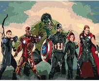 Zuty - Malování podle čísel - AVENGERS ASSEMBLE 40x50 cm bez rámu a bez vypnutí plátna