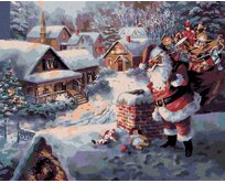 Zuty - Malování podle čísel - SANTA CLAUS S DÁRKY 40x50 cm vypnuté plátno na rám