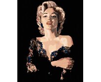 Zuty - Malování podle čísel - MARILYN V ČERNÝCH ŠATECH 40x50 cm bez rámu a bez vypnutí plátna