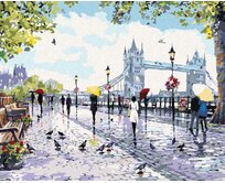 Zuty - Malování podle čísel -  LIDÉ U TOWER BRIDGE (RICHARD MACNEIL) 40x50 cm vypnuté plátno na rám