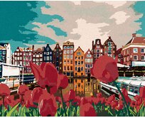 Zuty - Malování podle čísel - TULIPÁNY V AMSTERDAMU 40x50 cm bez rámu a bez vypnutí plátna